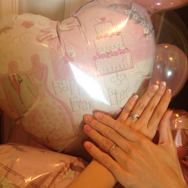 お祝い電報で頂いた可愛いバルーンと一緒に撮りました♪