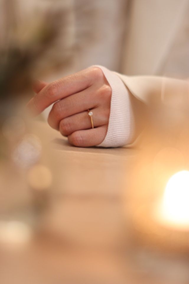 プロポーズでいただいた婚約指輪です。