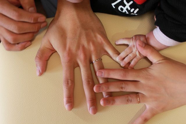 家族3人で記念に撮りました。