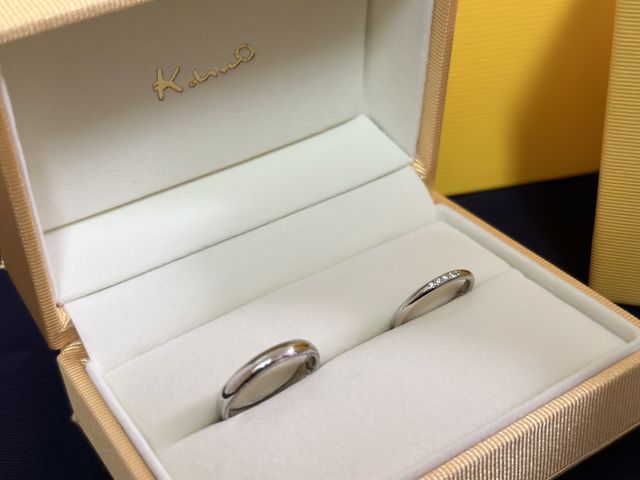 元は同じ指輪ですが好みに合わせてアレンジしてもらいました。