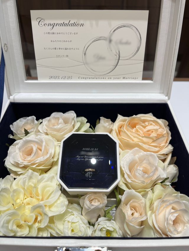 受け取り当日、写真撮影用にと用意してくださいました。