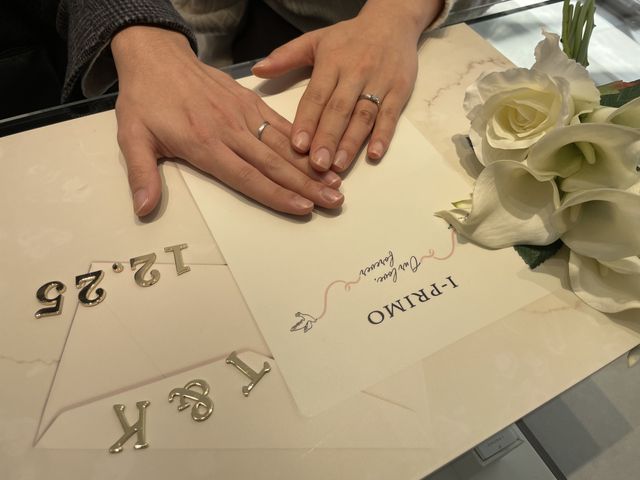 指輪受け取り時の写真