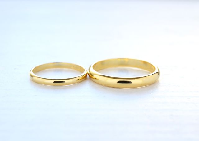 イエローゴールドの手作り婚約指輪