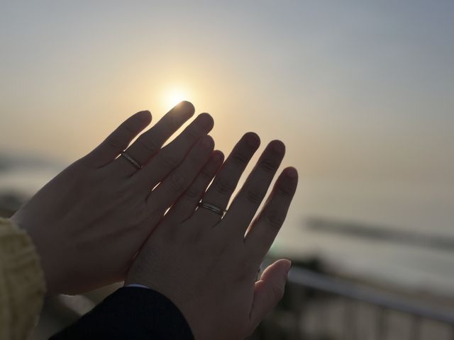 道の駅きらら多岐の夕陽と共に撮った写真です。