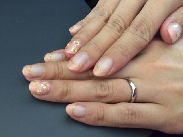 指にはめた写真