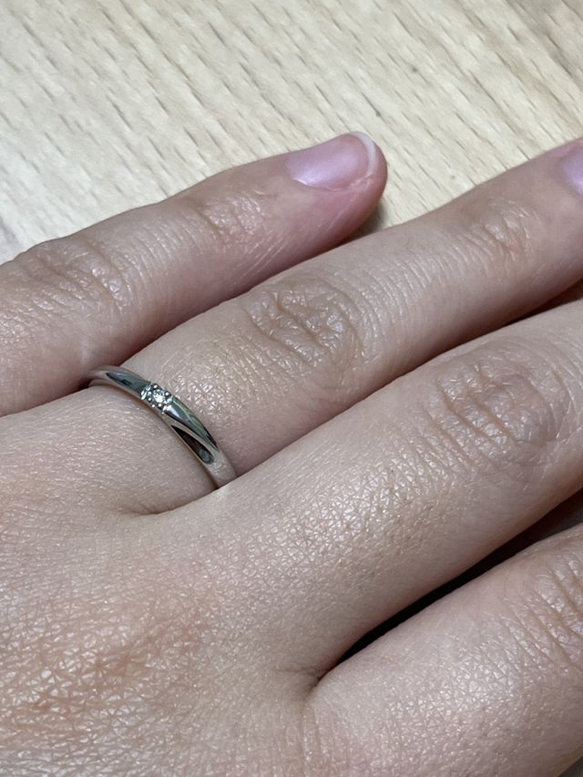 着用時の写真です。シンプルで可愛いです。