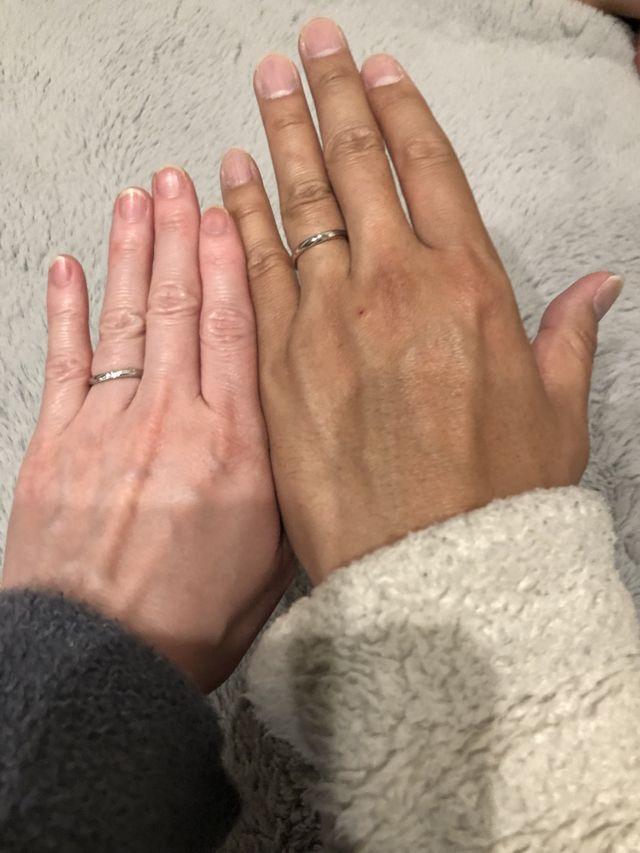 到着してすぐ着用したシーンです。結婚したね〜って実感❗️