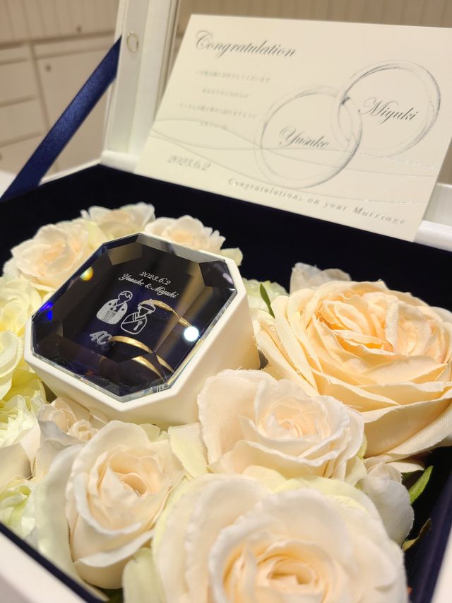 受け取りに行った際に可愛く飾りつけをしてくださっていました！