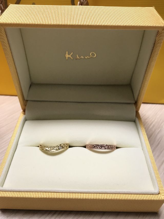 k.unoさんで、セミオーダーの結婚指輪を作って頂きました。