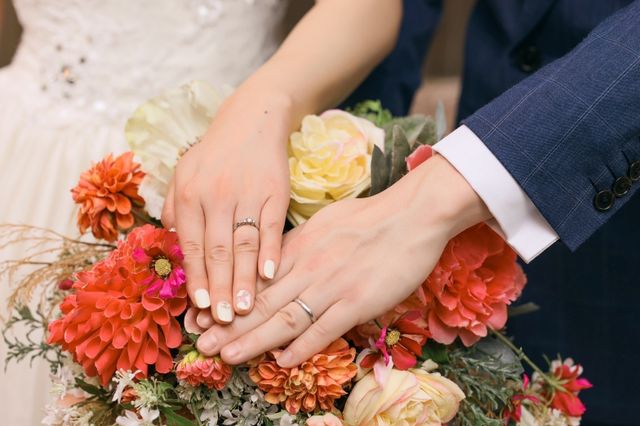 前撮りで、指輪ショットを撮って頂きました！