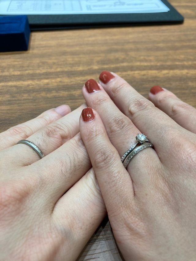 婚約指輪と重ね付け