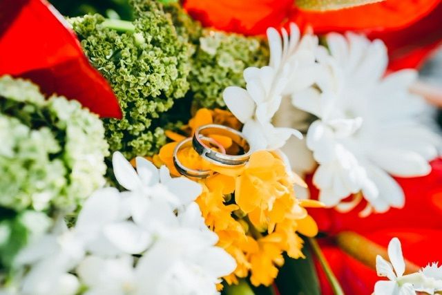 前撮のお花と一緒に撮ってもらいました