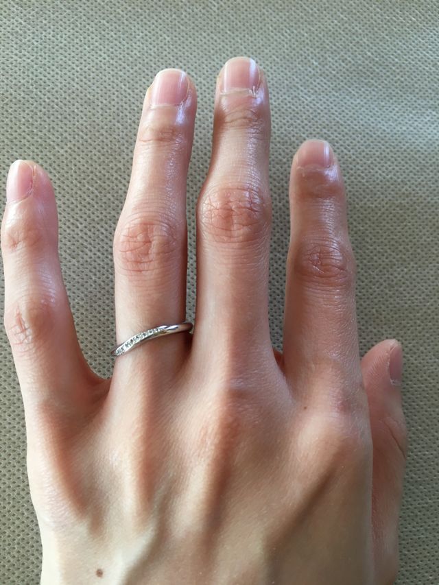 指にはめた写真です。
