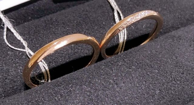 ピンクゴールド、指輪のみの写真