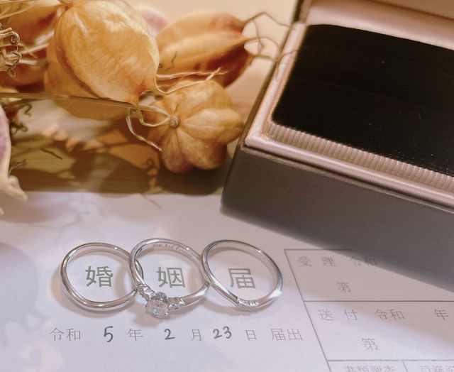 婚約指輪と結婚指輪です！どちらもアイプリモさんのものです！！