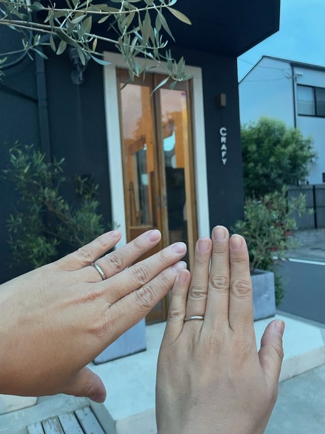 2人だけの宝物です。その日に着けて帰る事が出来ました。