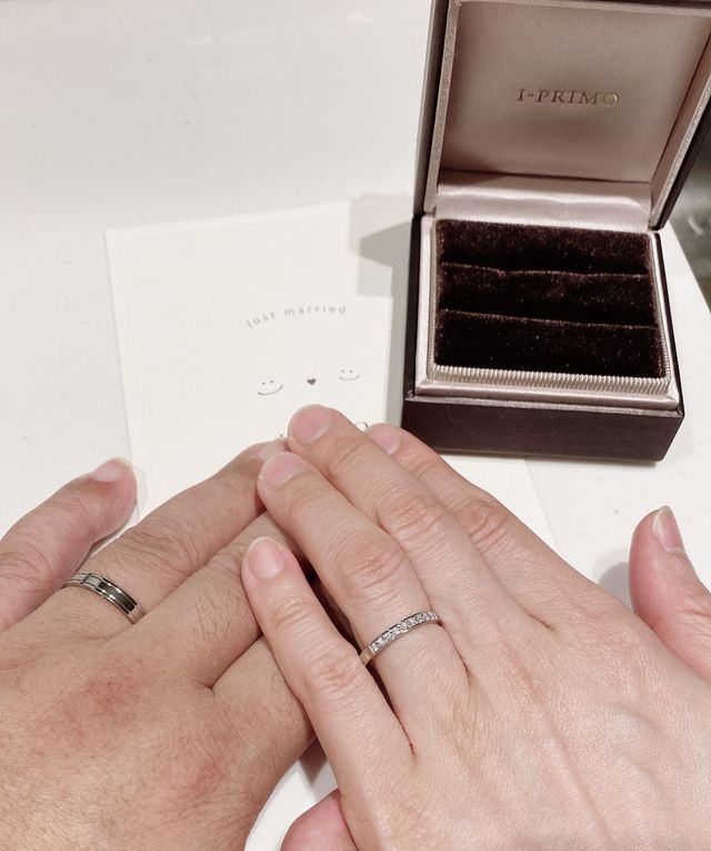 男性の指輪が22号
女性の指輪は11号