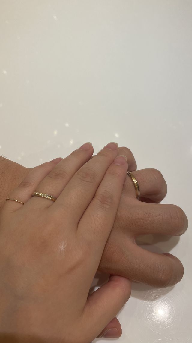 指輪受取時に着用した写真です。