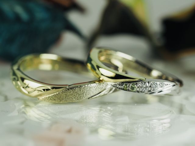 アウロア　K18グリーン×ブラック
ダイヤ部分はプラチナ