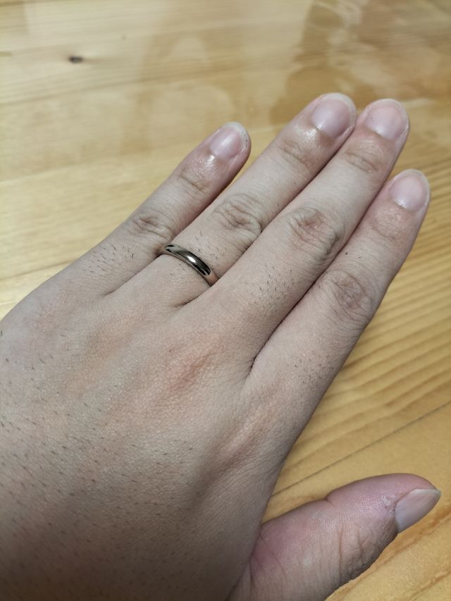 男性側の着用写真です。