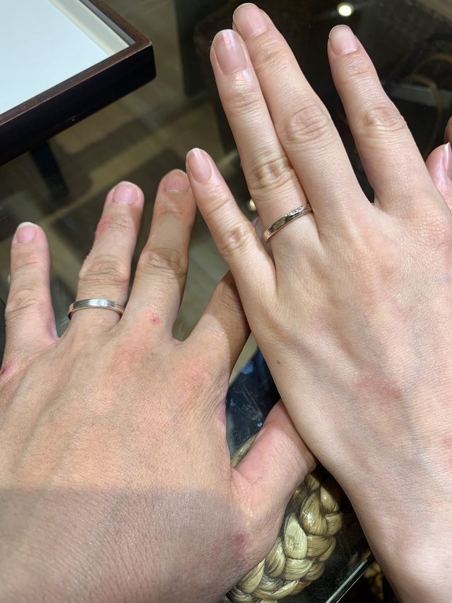 ペアで試着させてもらった写真です。