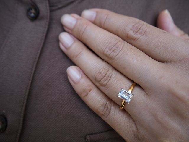 ゴールドが好きなのでリングは18金ゴールドにしました。