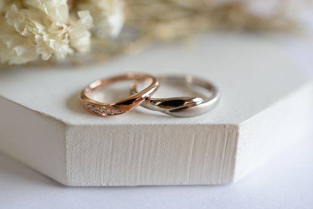 完成した指輪の写真