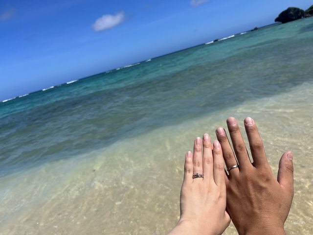 購入してすぐ行った旅行先、沖縄で撮った一枚