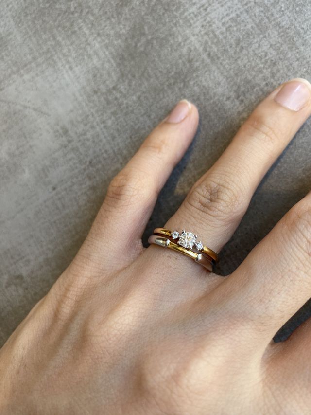 結婚指輪(プエンテ:ダイヤ無)婚約指輪(プエンテ:ラウンド)