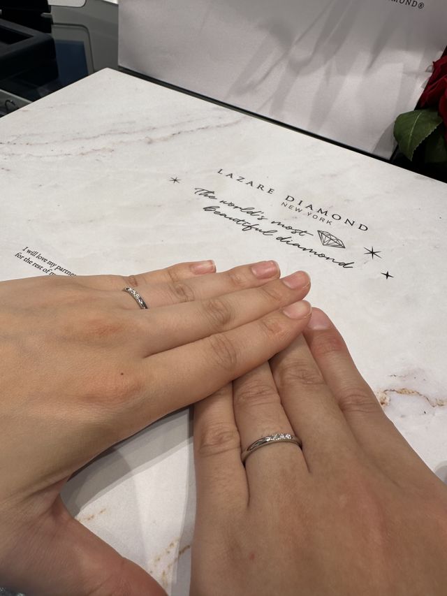 指輪購入時の記念写真