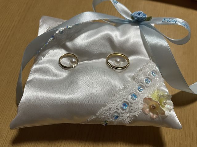 妻の指輪と一緒に撮りました。