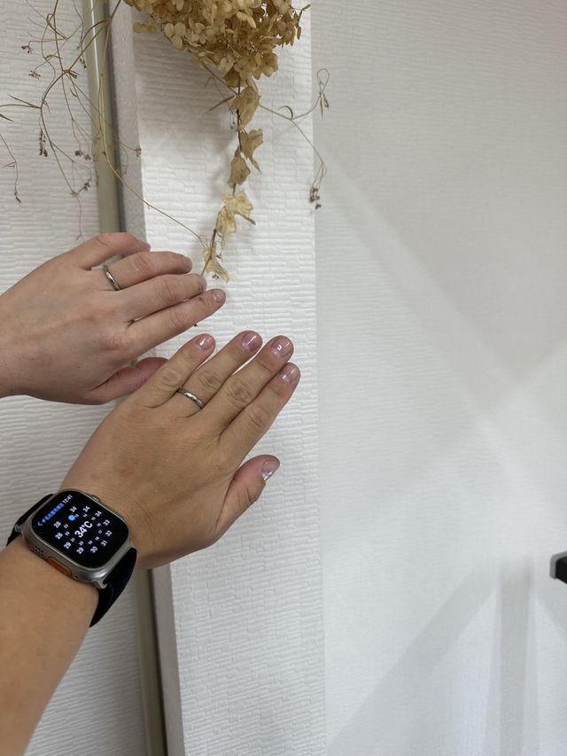 出来上がり後、二人でつけた写真です。