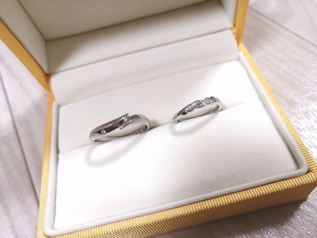 2人の好みを掛け合わせてデザインしていただいた指輪です♡