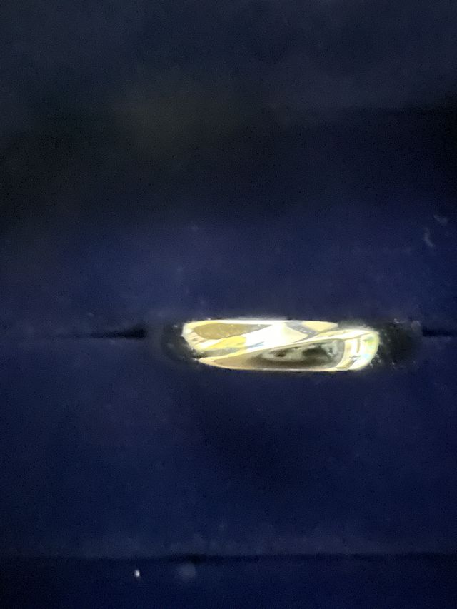 指輪を専用のガラスのケースに収納した写真です。