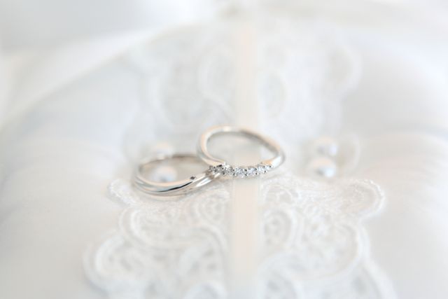 結婚式の日に式場のカメラマンに撮影して頂いた１枚です。