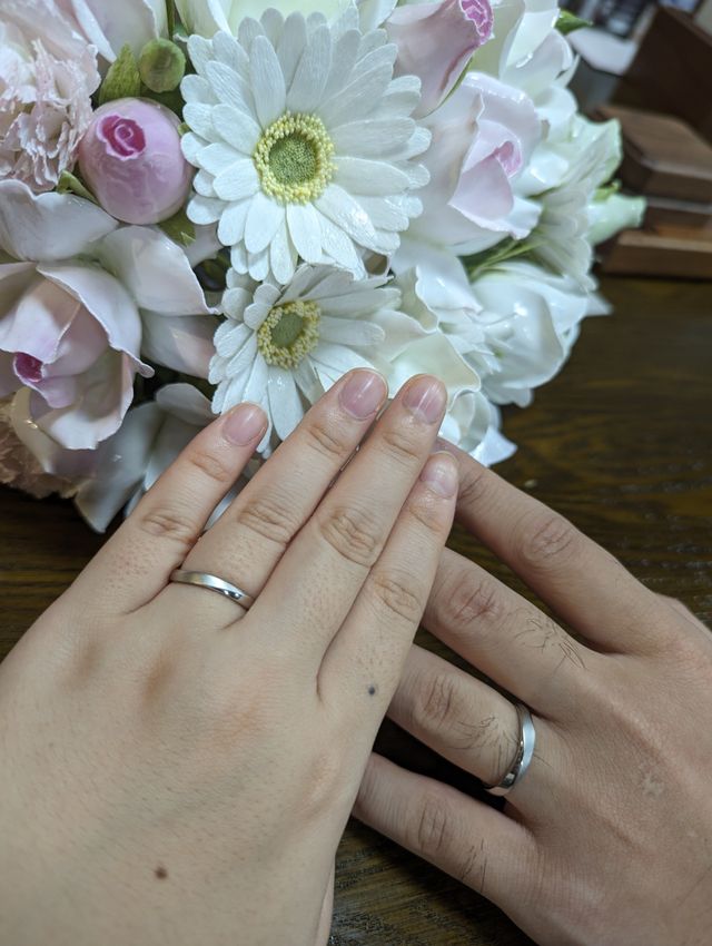 入籍指輪でサイズを試してから作ったのでピッタリの大きさです