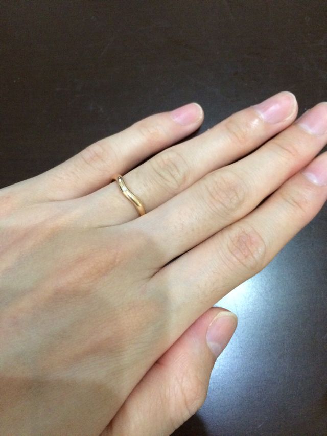 指にはめてる写真です。