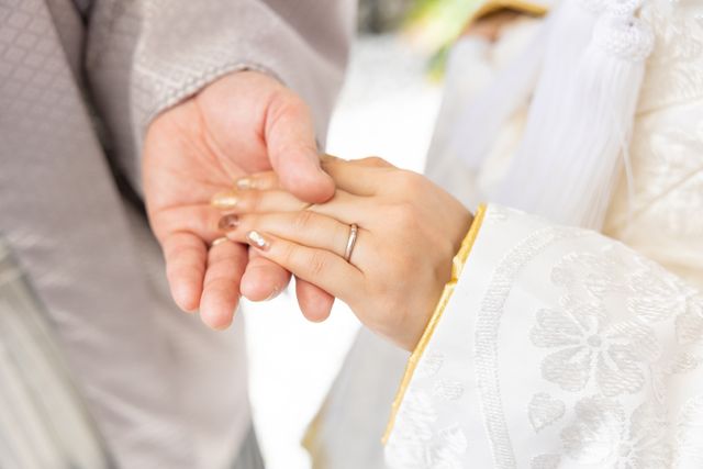 前撮りで撮っていただいた指輪ショットです