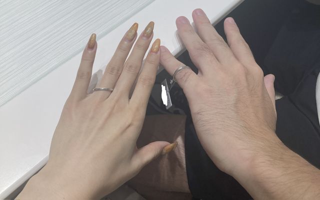 ミル打ちのプラチナのリングです！