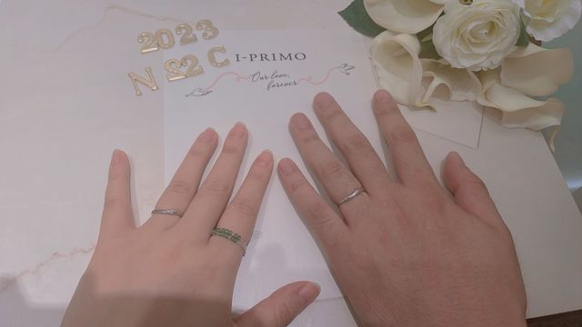 指輪ができた時にセットも貸してくれて撮った写真です