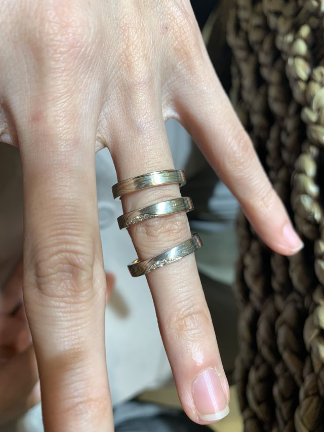 指輪の柄を3つ比較した写真