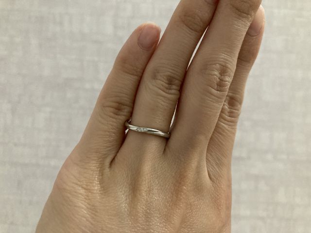 指輪着用時の写真です