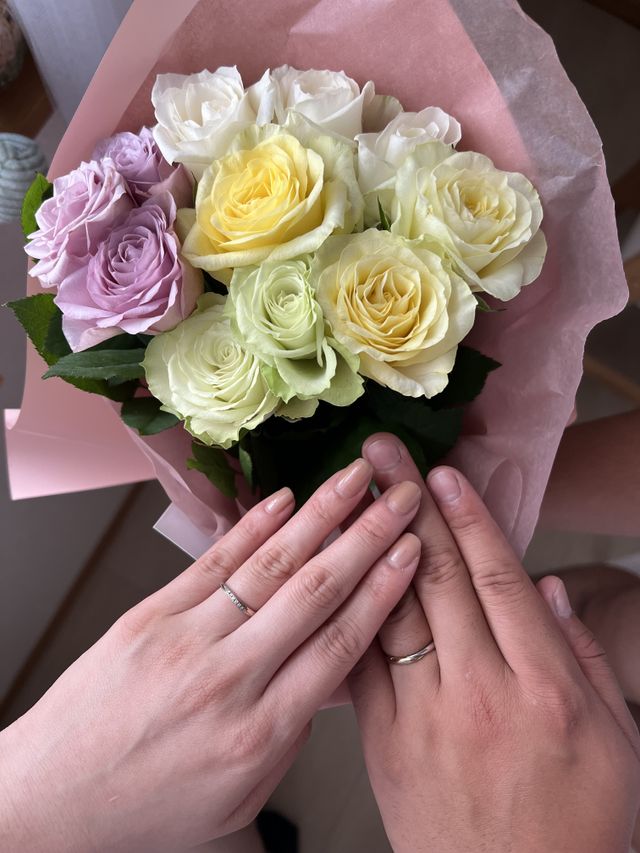 プラチナとゴールドが半分ずつはいっている