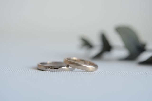 ホワイトゴールドとブラックゴールドの指輪を選びました