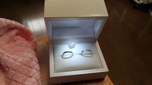 二人で作成した結婚指輪♡