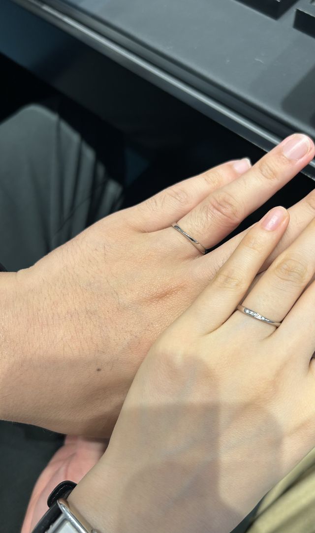 ペアのデザインを試着しました。