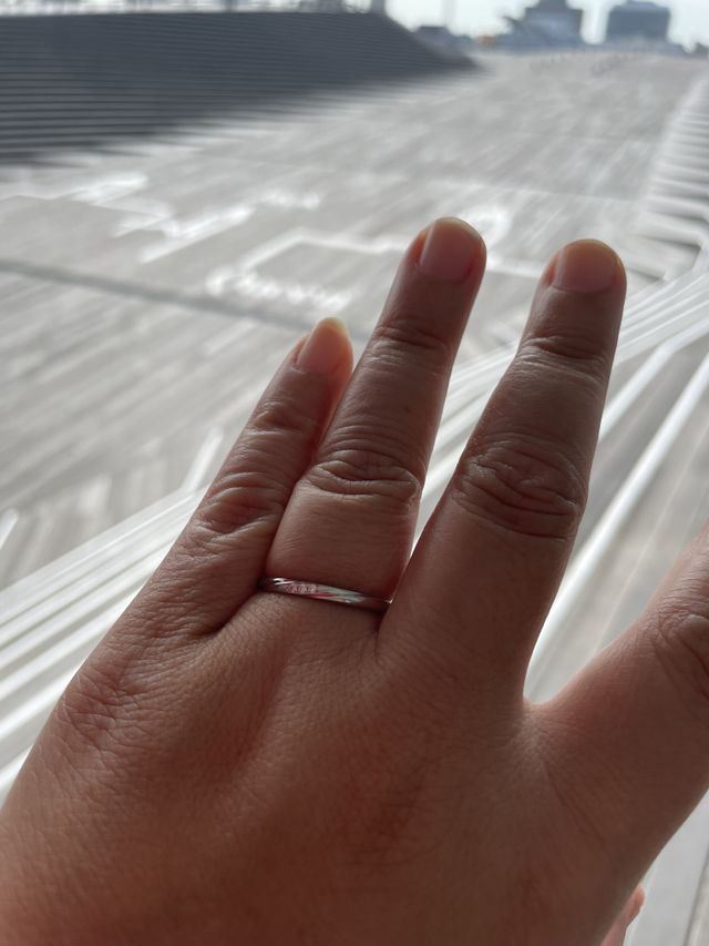 プロポーズしてもらった大さん橋で頂きました(^^)