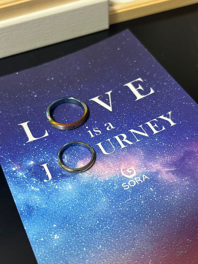 指輪受取時に同封されていた背景用紙に載せて撮影。