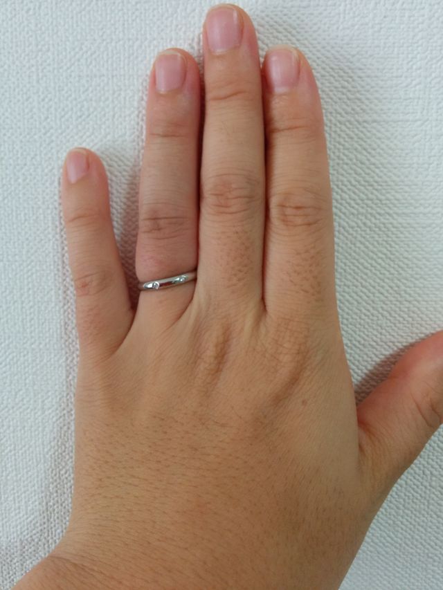 指にはめたところです。