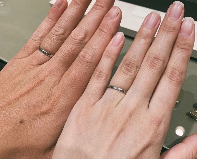 夫とペアの指輪を購入しました。
